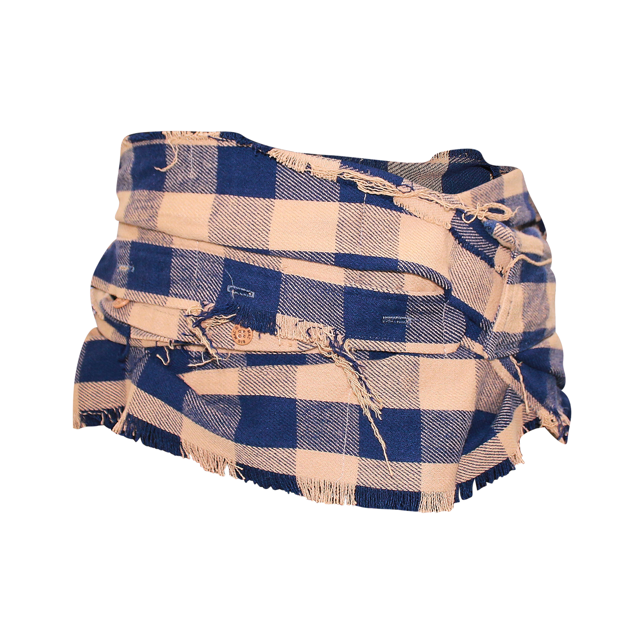 TARTAN PRINT HYBRID DRESS SHIRT CUMMERBUND