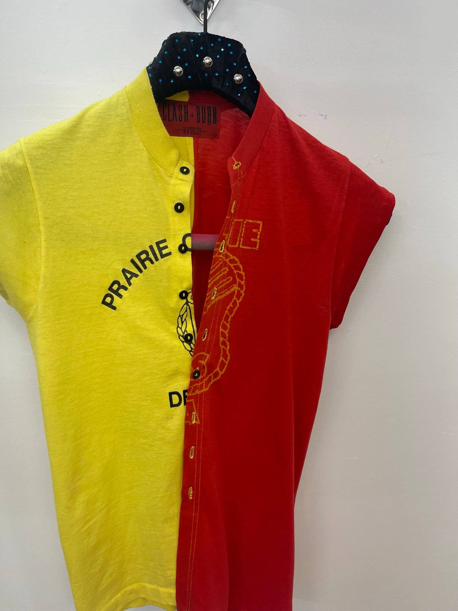 VINTAGE SPLICED BUTTONUP CUTOFF TEE