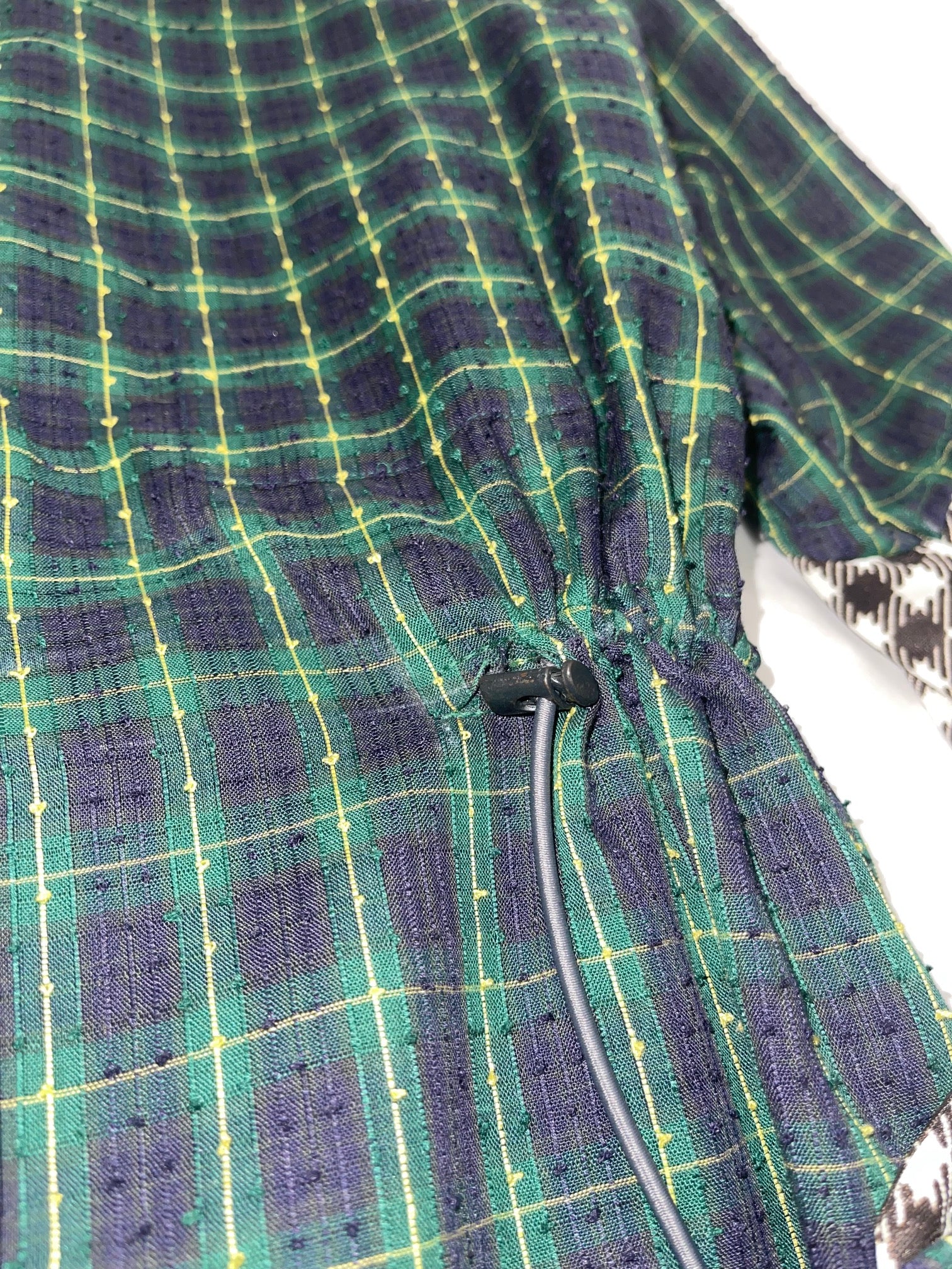 VINTAGE RECONSTRUCTED SPLICED TARTAN + SQUARE DRESS SHIRT LS