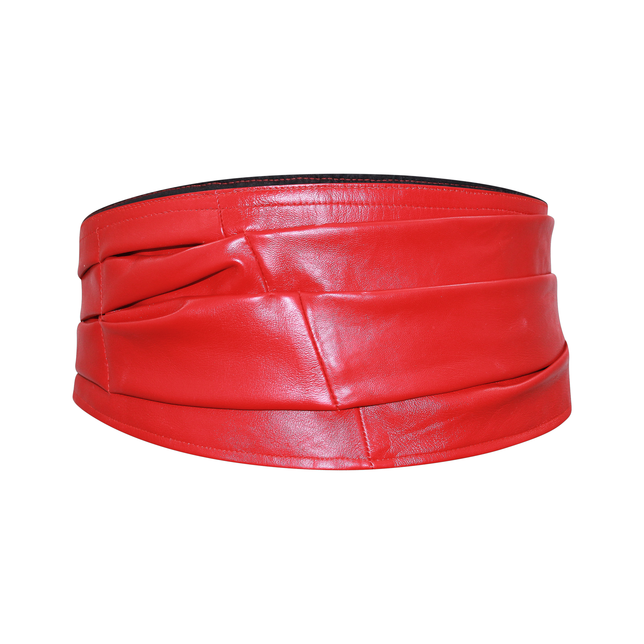 RECYLED RED LEATHER CUMMERBUND